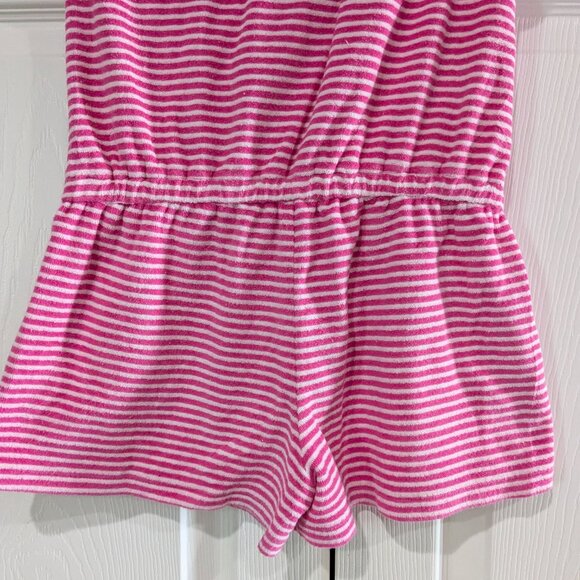 Ralph Lauren Girl's Terry Cloth Romper, Pink White, Size Medium 8-10, Strapless - Picture 7 of 16